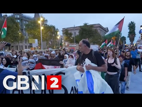 Protesters gather in Barcelona in support of Gaza aid flotilla