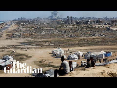 Displaced Palestinians wary of Trump’s Gaza plan as Israeli strikes continue