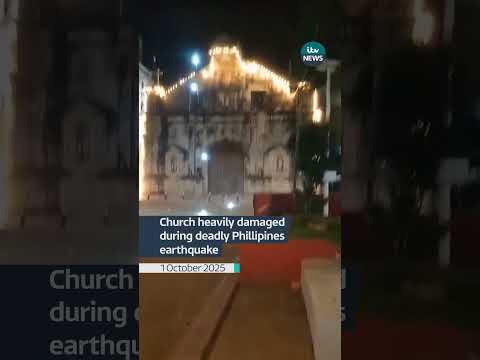 Church heavily damaged during deadly Phillipines earthquake | ITV News