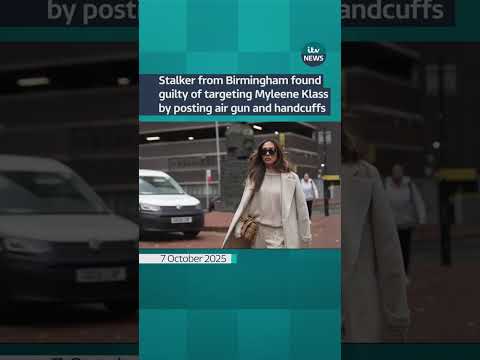 Stalker found guilty of targeting Myleene Klass by posting air gun and handcuffs #shorts #itvnews