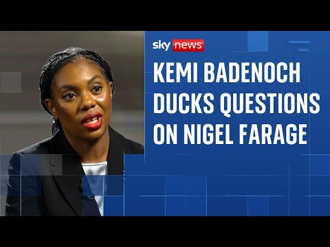 Kemi Badenoch refuses to say whether she admires Nigel Farage