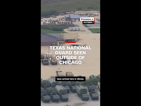 Texas National Guard seen outside of Chicago