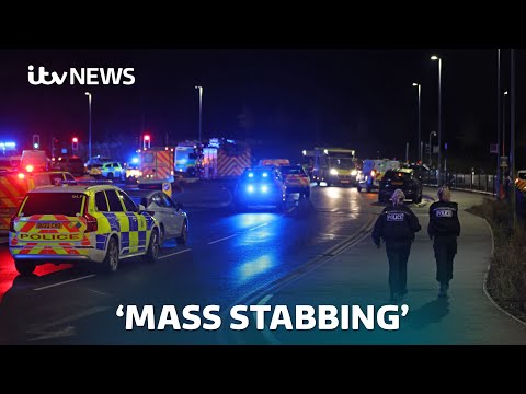 Two arrested as ‘man with large knife’ seen after mass stabbing on train | ITV News