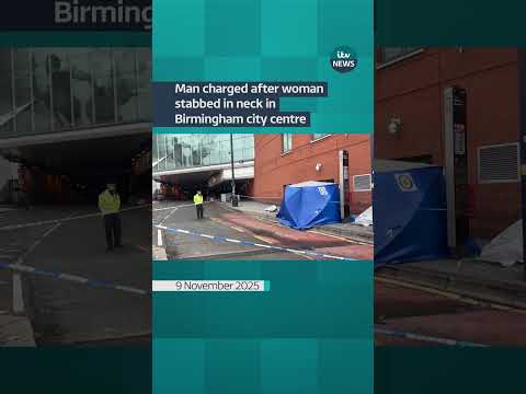 Man charged after woman stabbed in neck in Birmingham city centre #itvnews #news