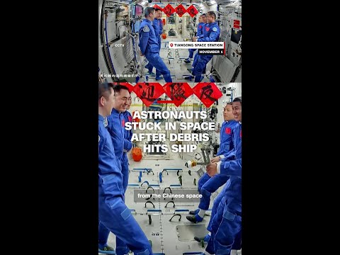 Astronauts stuck in space after debris hits ship