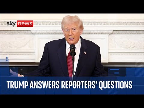 Trump speaks from a swearing-in ceremony for the ambassador to India