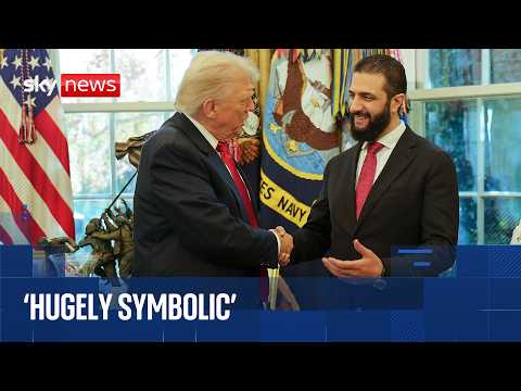 Trump welcomes president of Syria to the White House | Sky News coverage