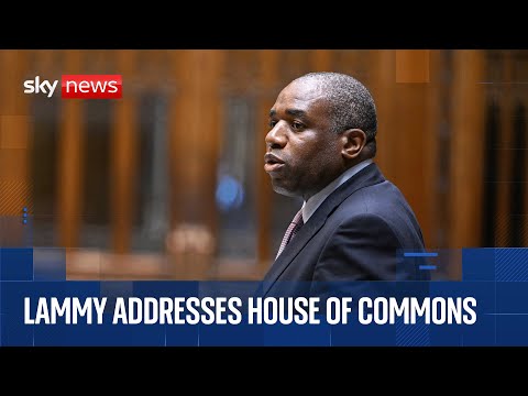 Justice Secretary David Lammy answers questions from MPs