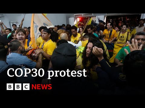 Protesters break into COP30 venue in Brazil | BBC News