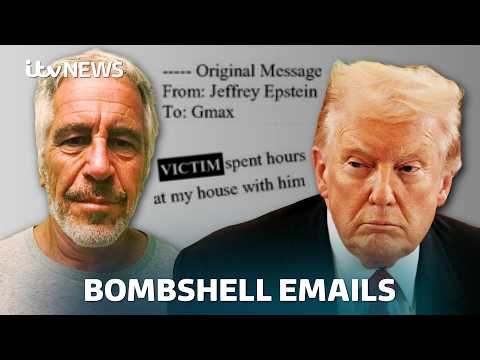Trump spent ‘hours’ in Epstein’s house with Virginia Giuffre, leaked emails allege | ITV News