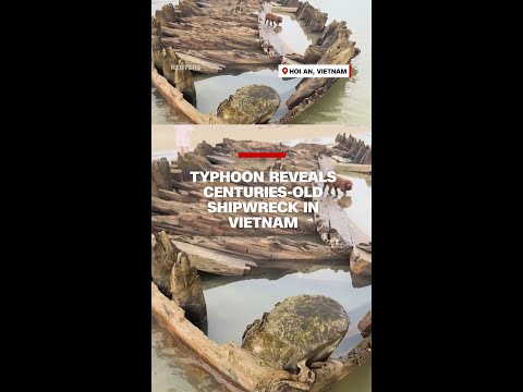 Typhoon reveals centuries-old shipwreck in Vietnam