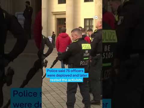 Pro-Palestinian protesters climb Brandenburg Gate | DW News