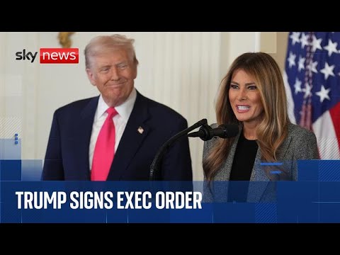 Trump signs executive order with the First Lady