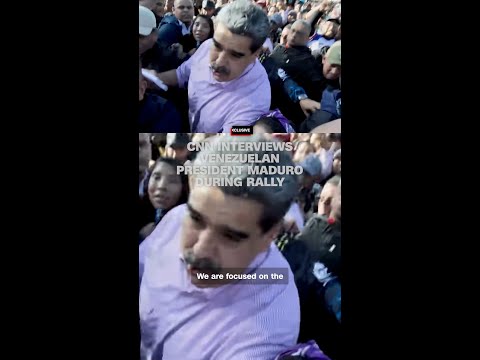 CNN interviews Venezuelan President Maduro during rally