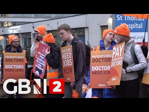 WATCH: Resident doctor strike at Guys and St Thomas’ Hospital in London