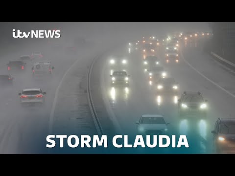 Storm Claudia takes hold with heavy rain causing havoc across the country | ITV News