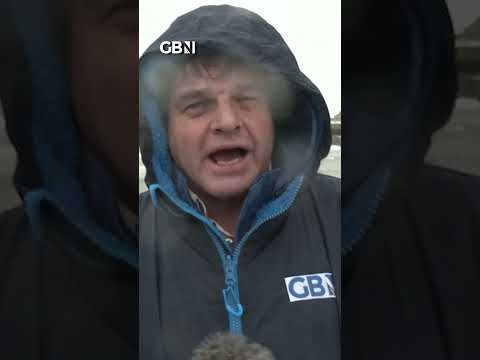 GB News reporter BATTLES high winds as Storm Claudia hits