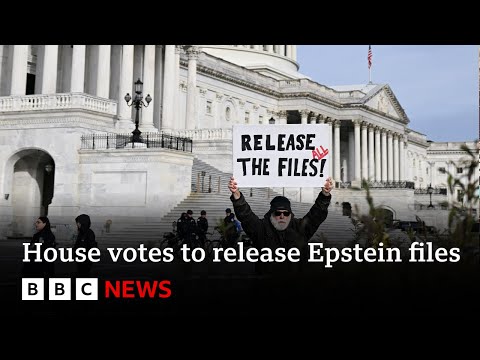 US House votes overwhelmingly to make justice department release Epstein files | BBC News