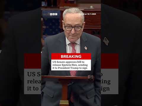 US House and Senate vote overwhelmingly to make justice department release Epstein files. #BBCNews