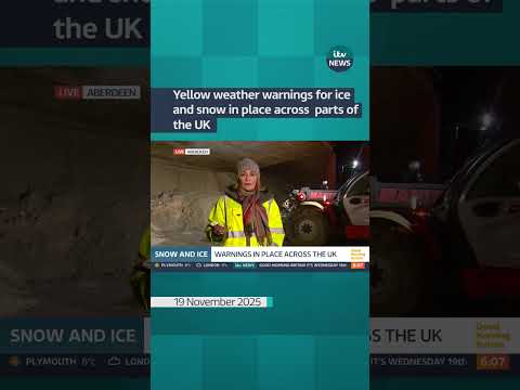 Snow and ice warnings come into force in UK amid ‘tricky travel conditions’ #itvnews #shorts
