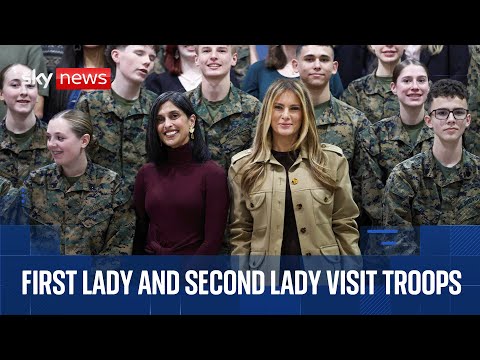 Melania Trump and Usha Vance visit military families in North Carolina