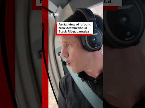 Aerial view of ‘ground zero’ destruction in Black River, Jamaica. #HurricaneMelissa #BBCNews