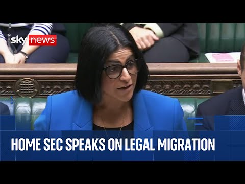 Home secretary makes statement on new legal migration policy