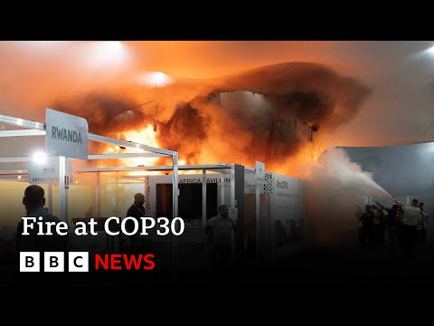 Fire breaks out at COP30 as conference closes | BBC News