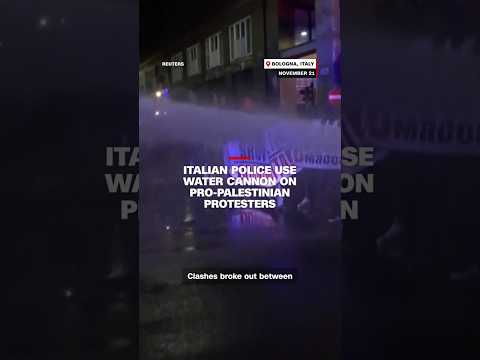 Italian police use water cannon on pro-Palestinian protesters