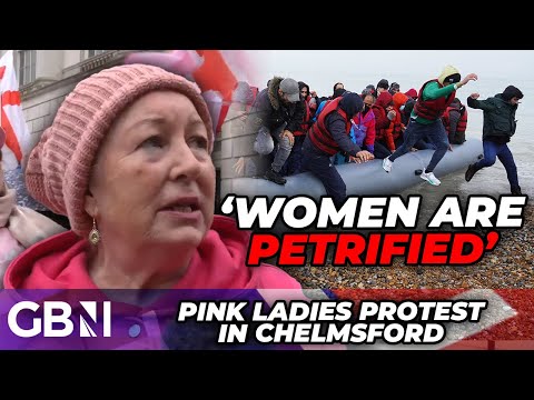‘I am PETRIFIED!’ Emotional Pink Ladies urge Brits to ‘STAND UP’ against migrant hotels at protest