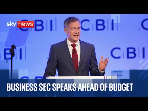 Business Secretary Peter Kyle addresses business conference ahead of the budget