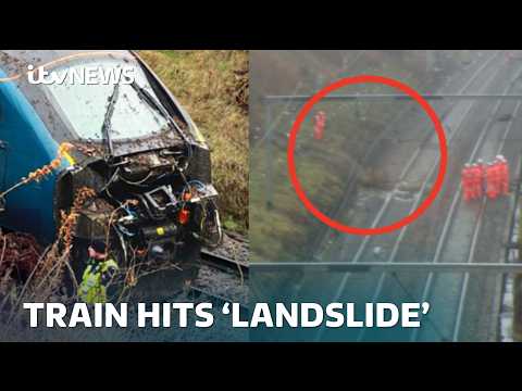 Train derails and crashes in Cumbria causing travel disruption | ITV News