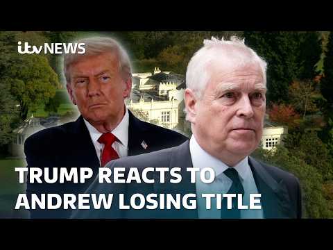 Trump says Andrew’s downfall ‘tragic situation’ – as William in Brazil for climate prize | ITV News