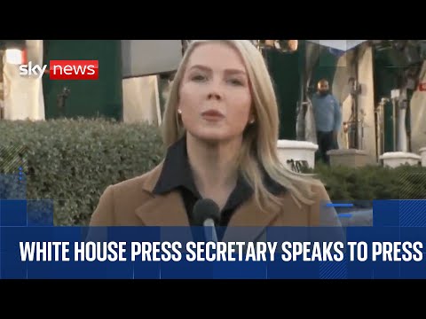 Karoline Leavitt speaks to press outside White House