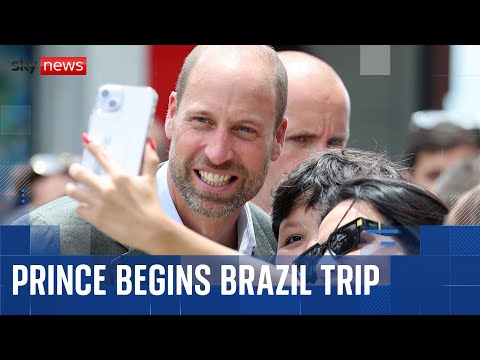 Prince William begins Brazil trip with his team hoping to refocus attention away from Andrew