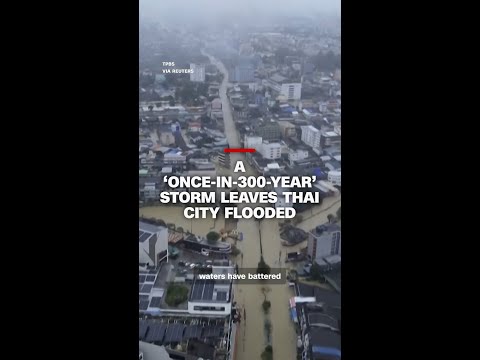A ‘Once-in-300-years’ rain leaves Thai city flooded