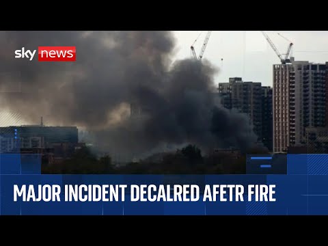 150 firefighters tackle major fire at London warehouse as major incident declared
