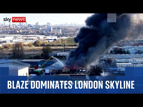 Flats and school evacuate as blaze hits west London warehouse