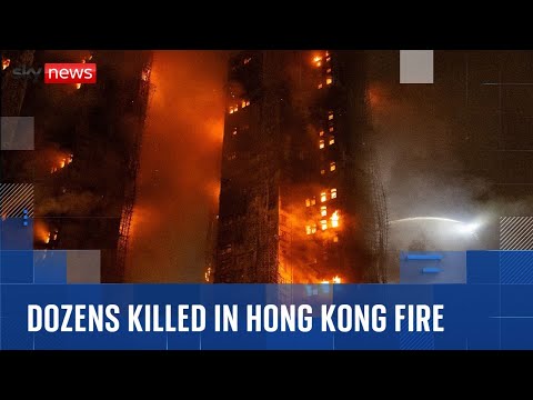 Police make arrests over huge Hong Kong flats fire – with dozens killed and more still missing
