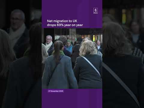 Net migration to UK drops 69% year on year