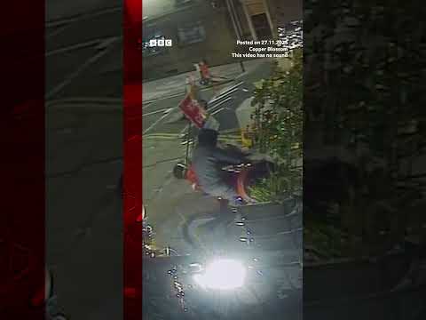 Bike thief caught on camera stealing Christmas Nutcracker statue from outside Scottish bar. #BBCNews