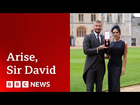 Footballer David Beckham receives knighthood | BBC News