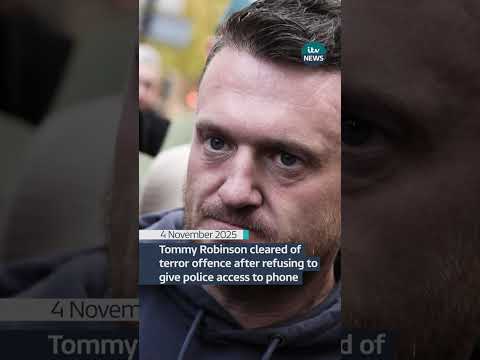 Tommy Robinson cleared of terror offence after refusing to give police access to phone