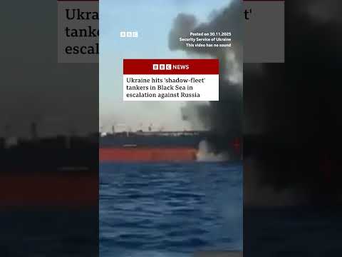Ukrainian naval drones hit two Russian oil tankers in Black Sea. #Ukraine #Russia #BBCNews