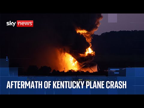 Huge plumes of smoke as cargo plane crashes at airport in Kentucky