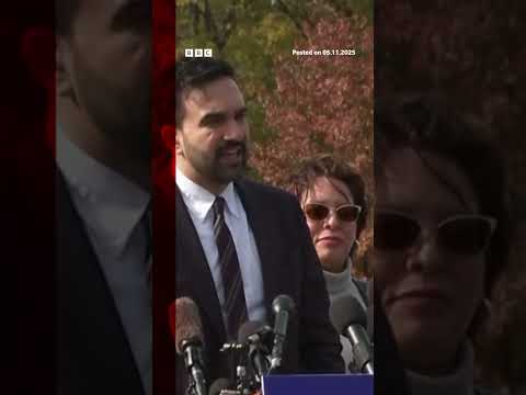 First reaction to winning? Drink some water, says Mamdani. #ZohranMamdani #BBCNews