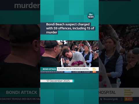 Alleged gunmen at the Bondi Beach attack charged with 59 offences, including 15 of murder | ITV News