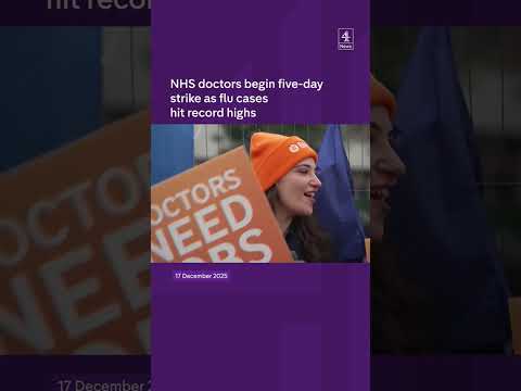 NHS doctors begin five-day strike as flu cases hit record highs
