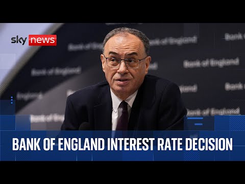 Bank of England announces interest rate decision | Watch Sky News coverage