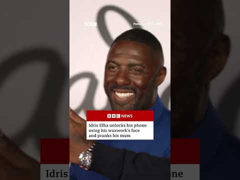 Idris Elba uses his waxwork to unlock his phone. #IdrisElba #Waxwork #BBCNews